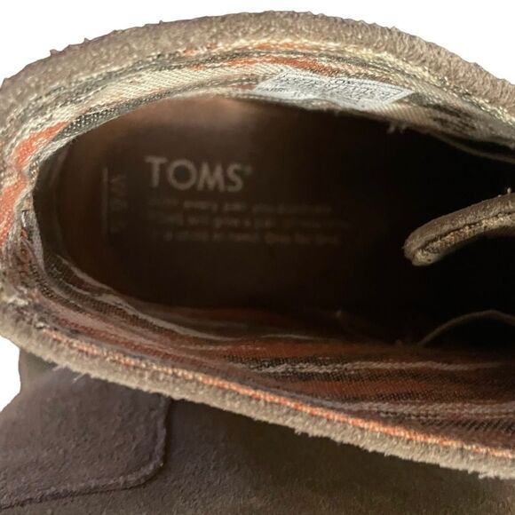 TOMS Tan Desert Wedge Ankle Lace Up Bootie Women's Size 8.5 - Picture 6 of 11